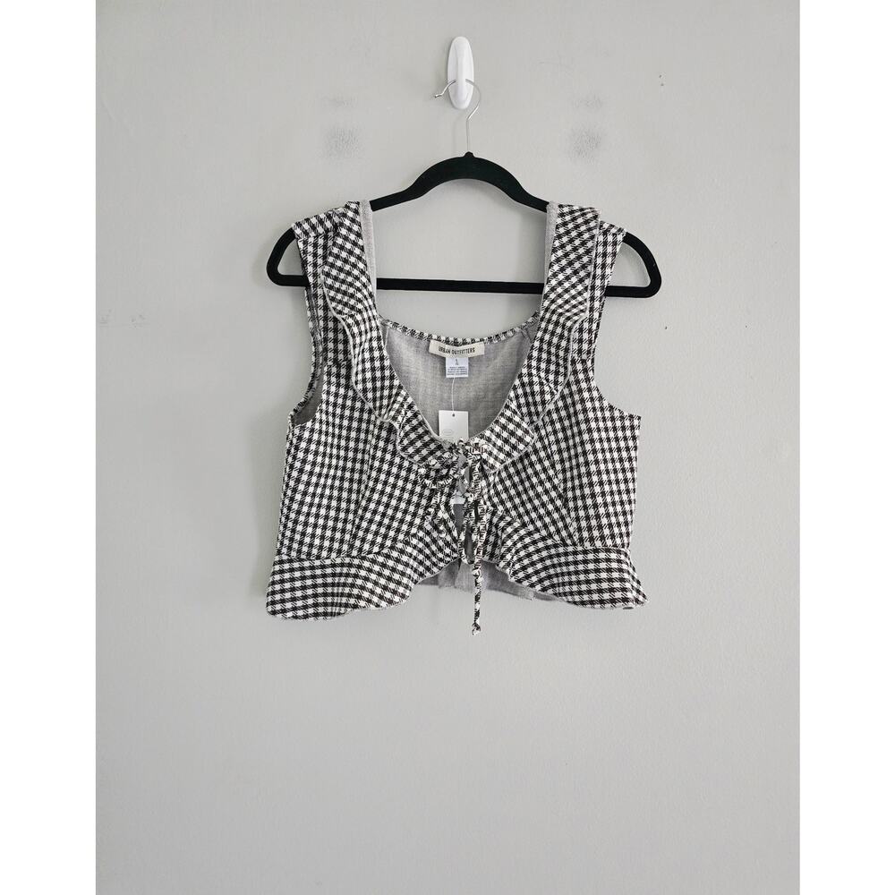 🌴 Pick 3 For $15 Urban Outfitters Black White Checkered Top L NWT - Picture 2 of 4